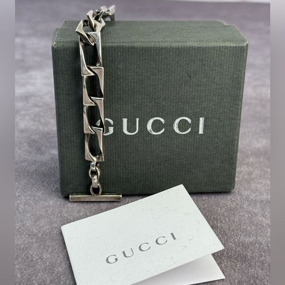 GUCCI Vintage Chain Bracelet Silver Sterling 925 Unisex - Picture 10 of 10